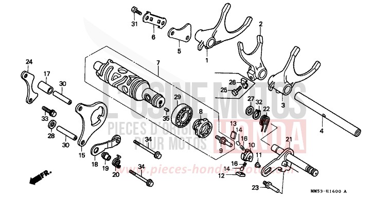 SCHALTTROMMEL von CB1300 Super Bold'or ABS GRANITE BLUE METALLIC-U (PB184K) von 1988